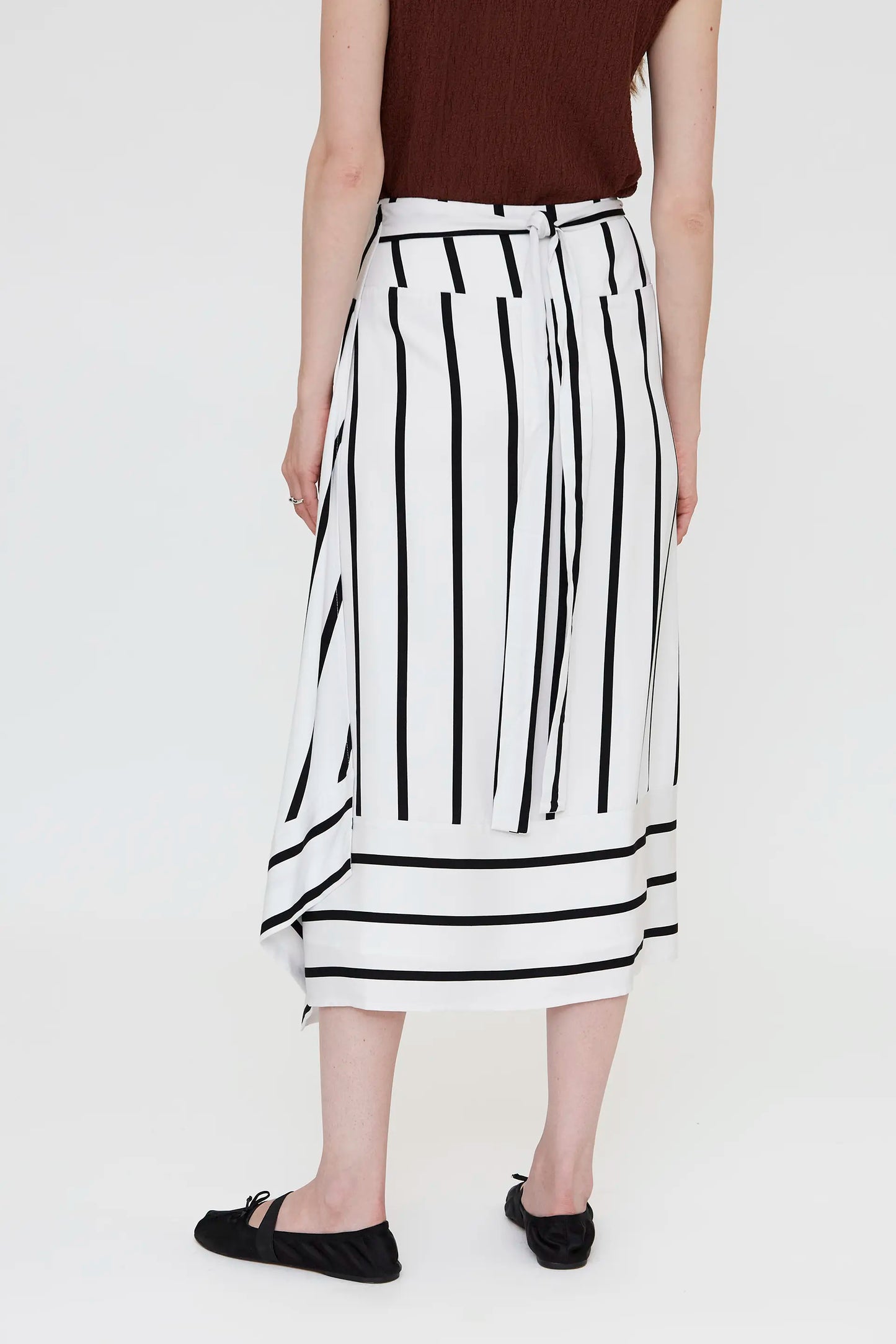 Falda midi con estampado Grimaud White