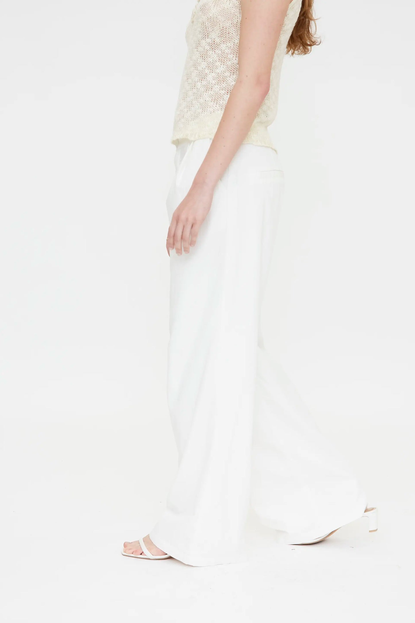 Pantalón wide leg blanco