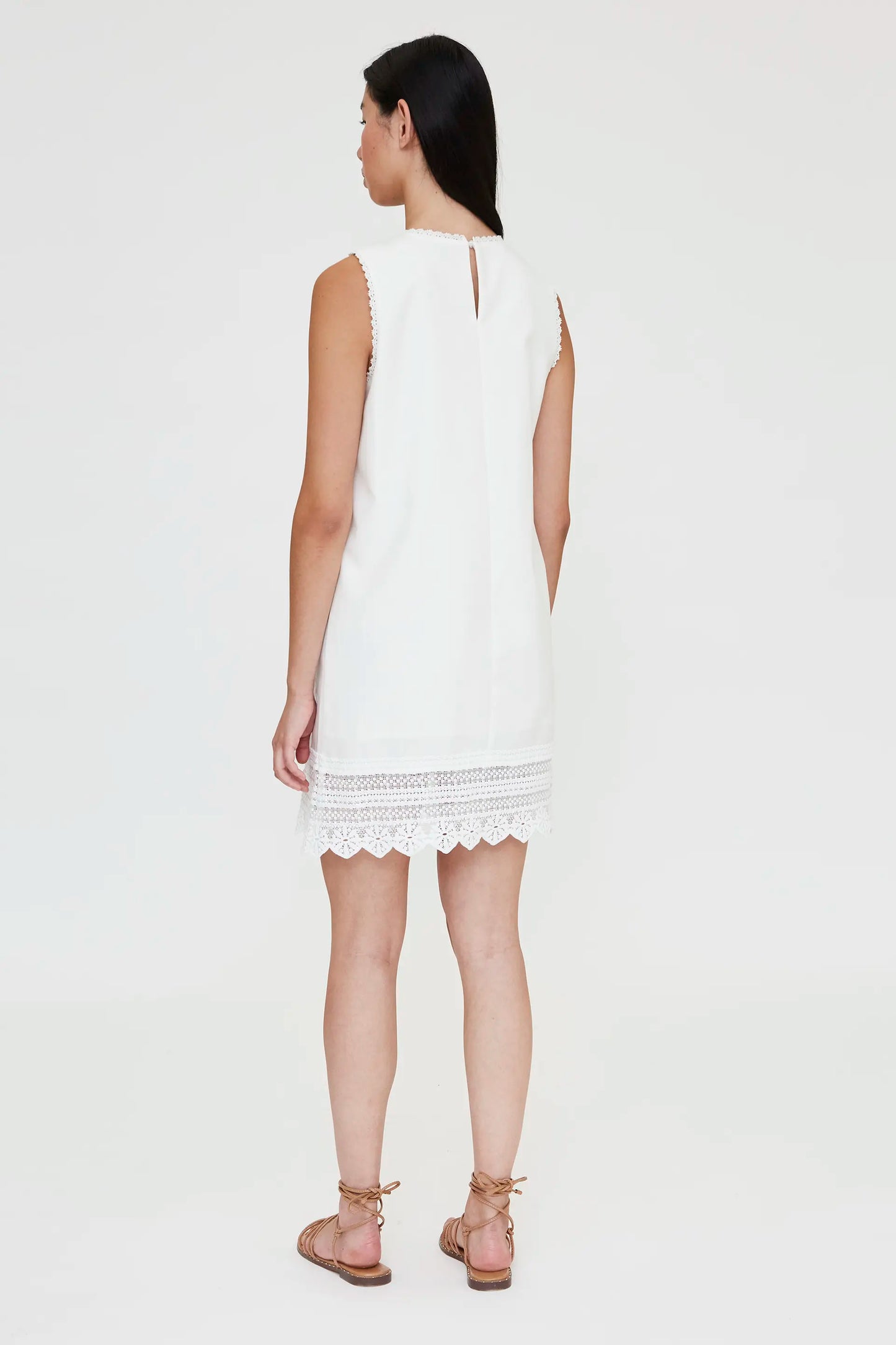 Short white dress with lace