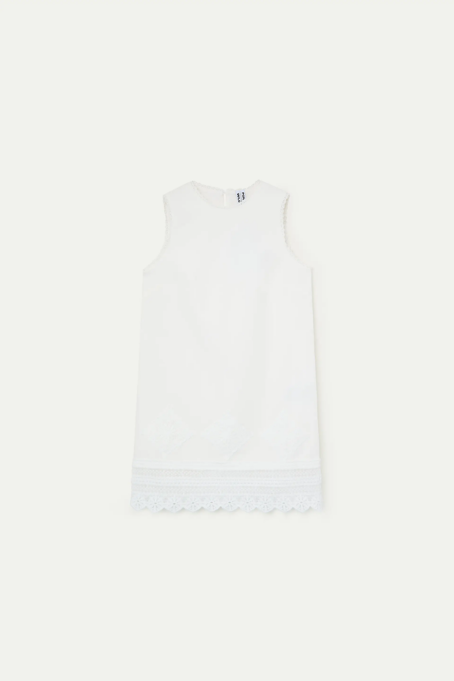 Short white dress with lace