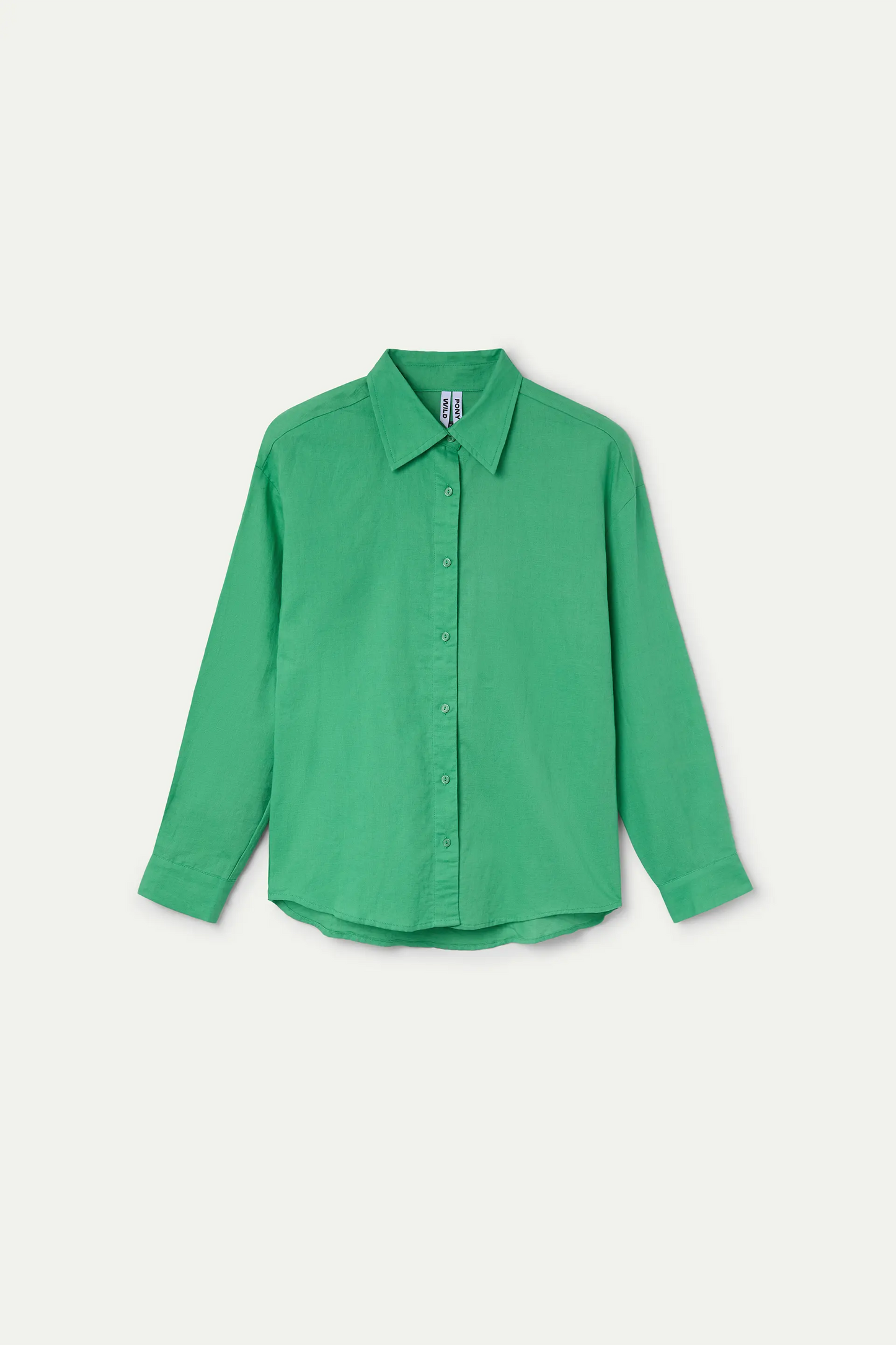 Green linen blend shirt