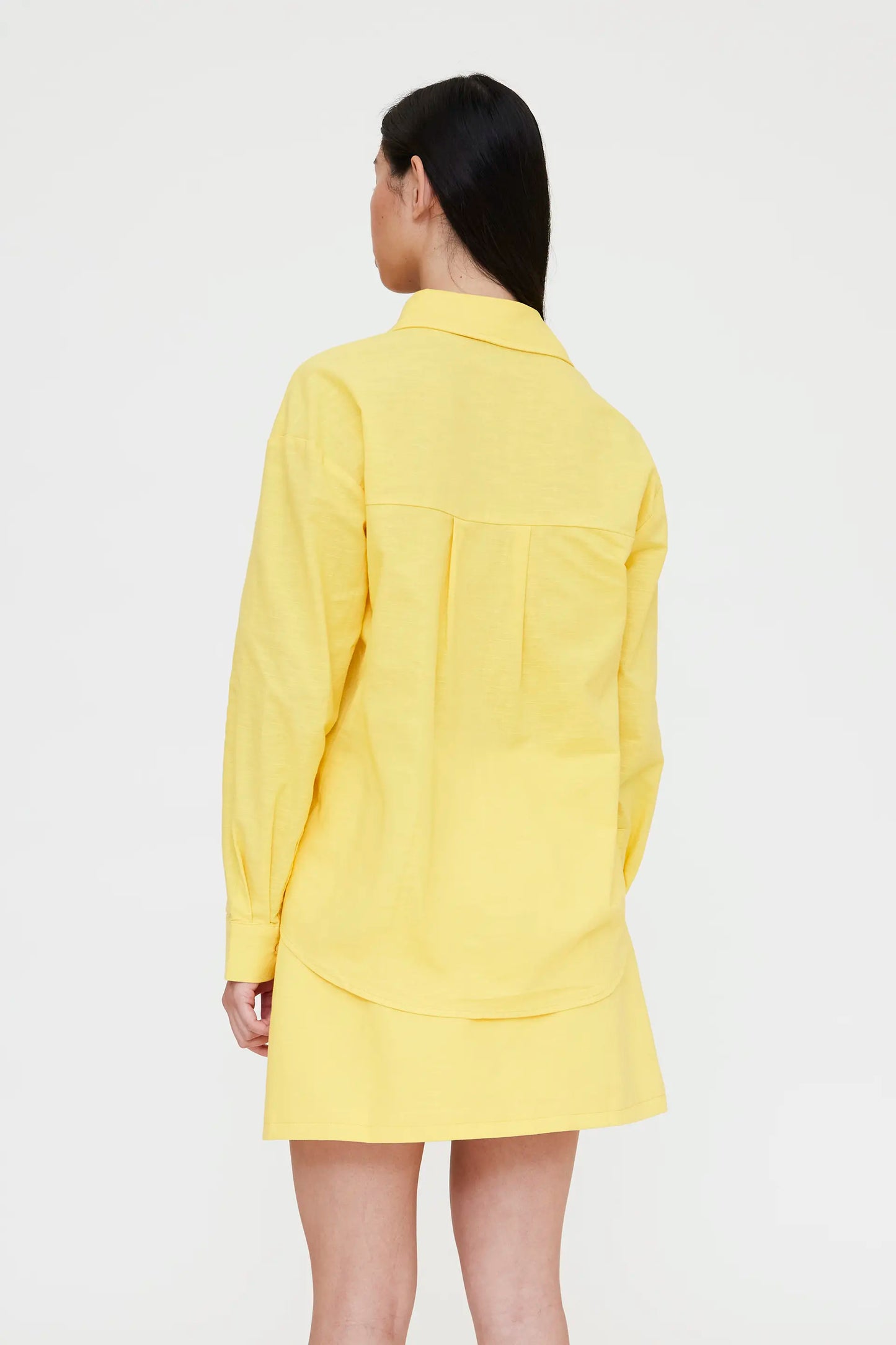 Camisa mezcla lino amarillo