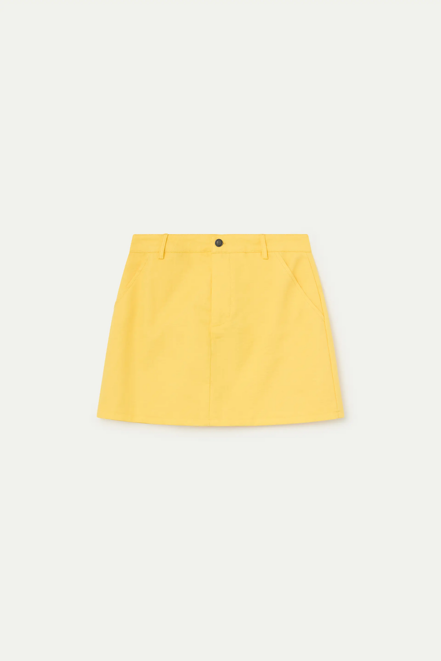 Falda corta mezcla lino amarillo
