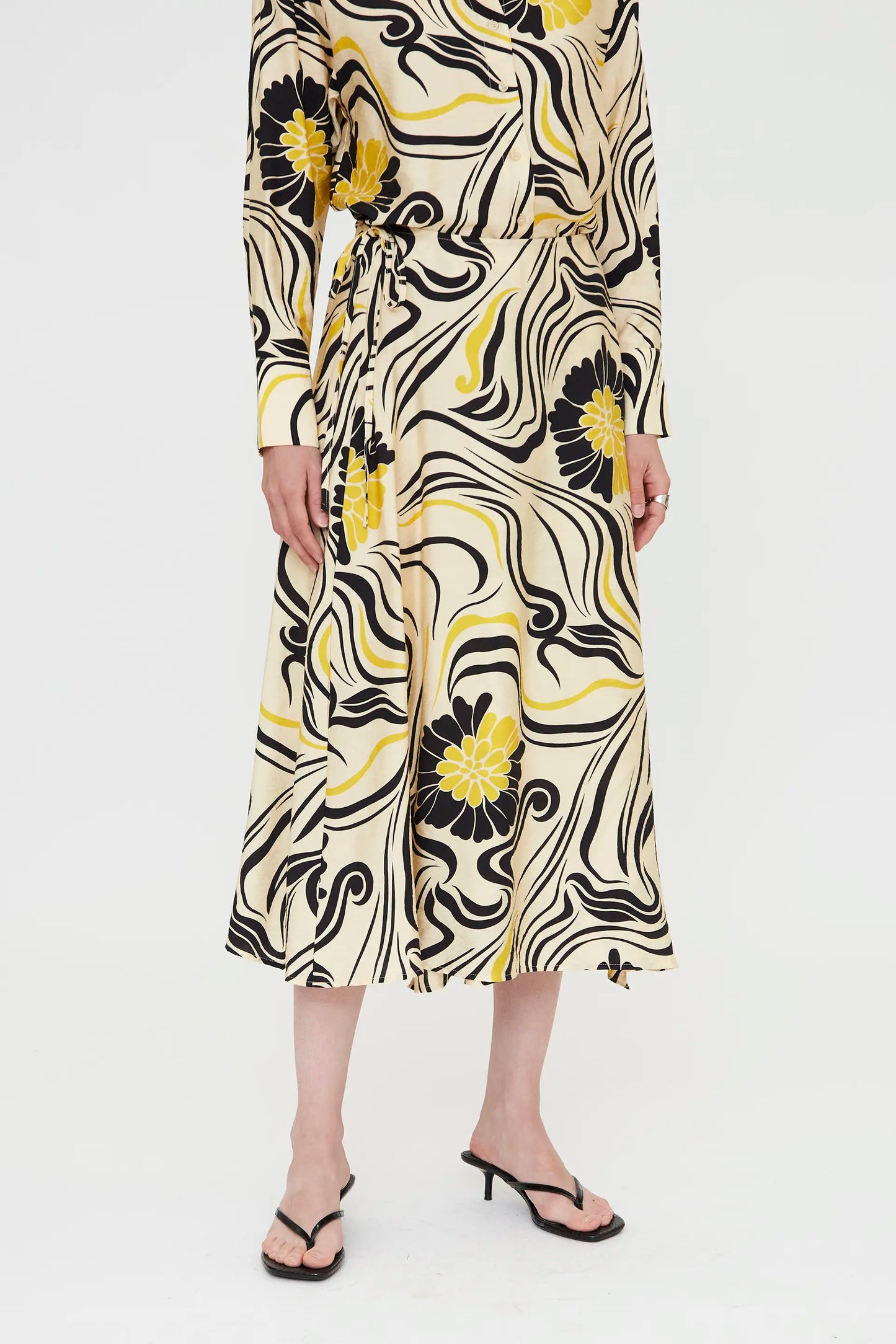 Falda midi con estampado Praga