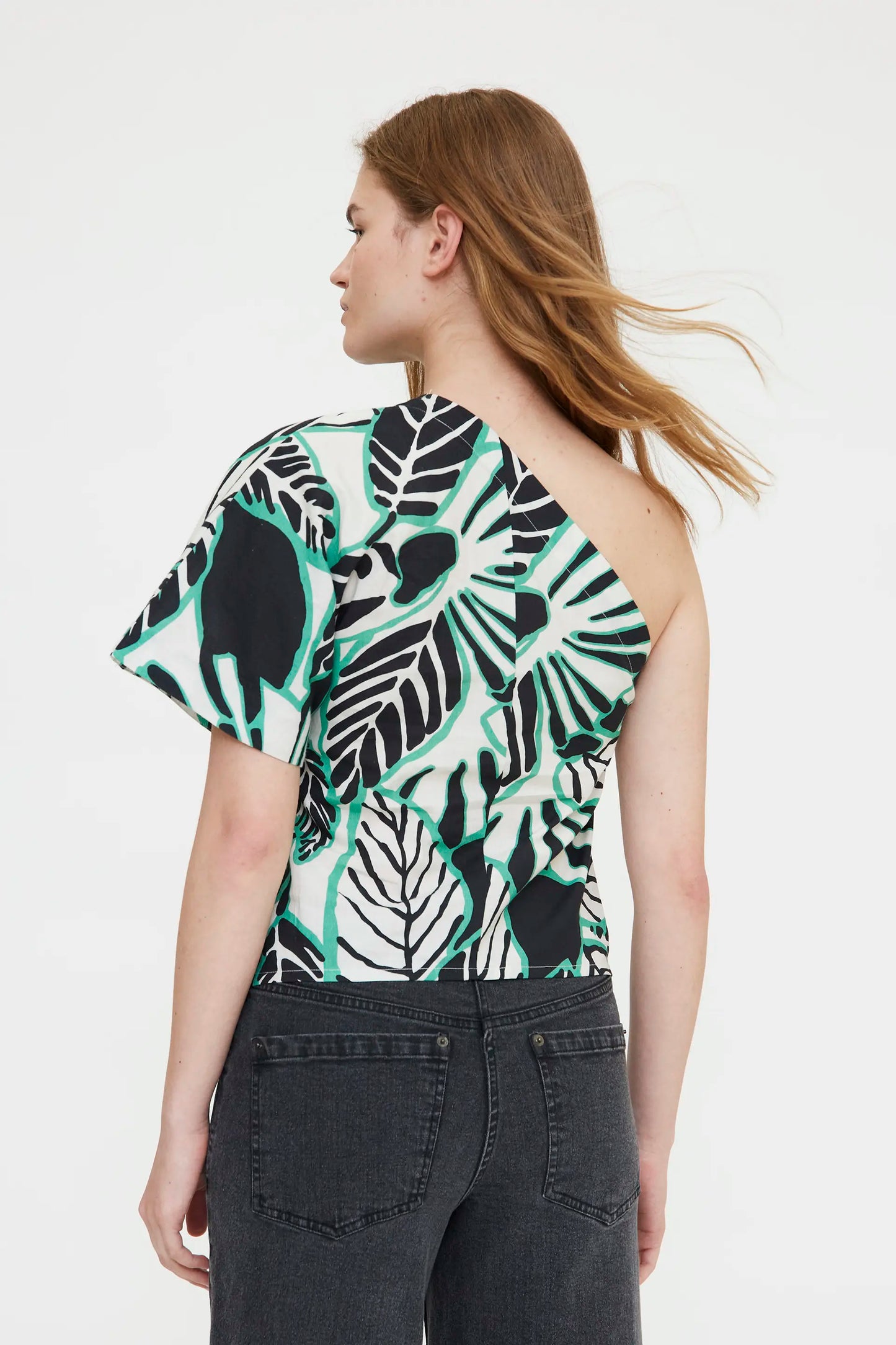 Top asimétrico con estampado Iguana