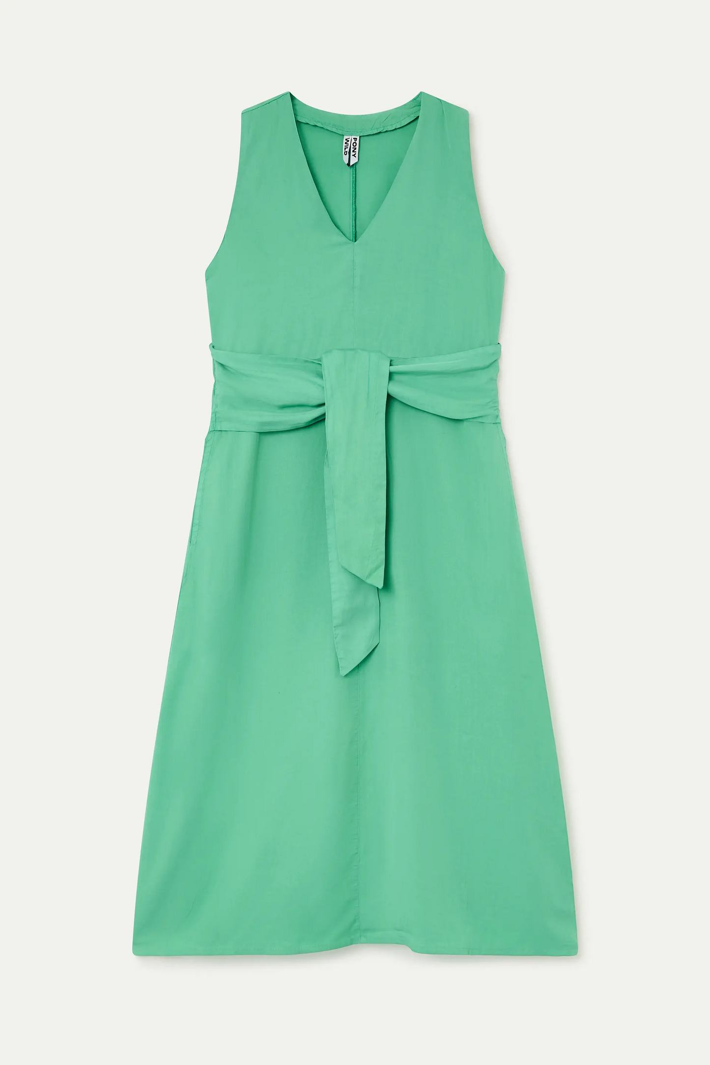 flowy green midi dress