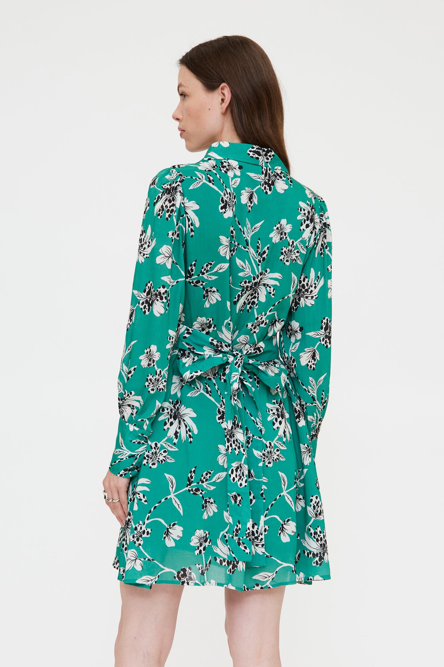 Vestido corto con estampado Gerbera