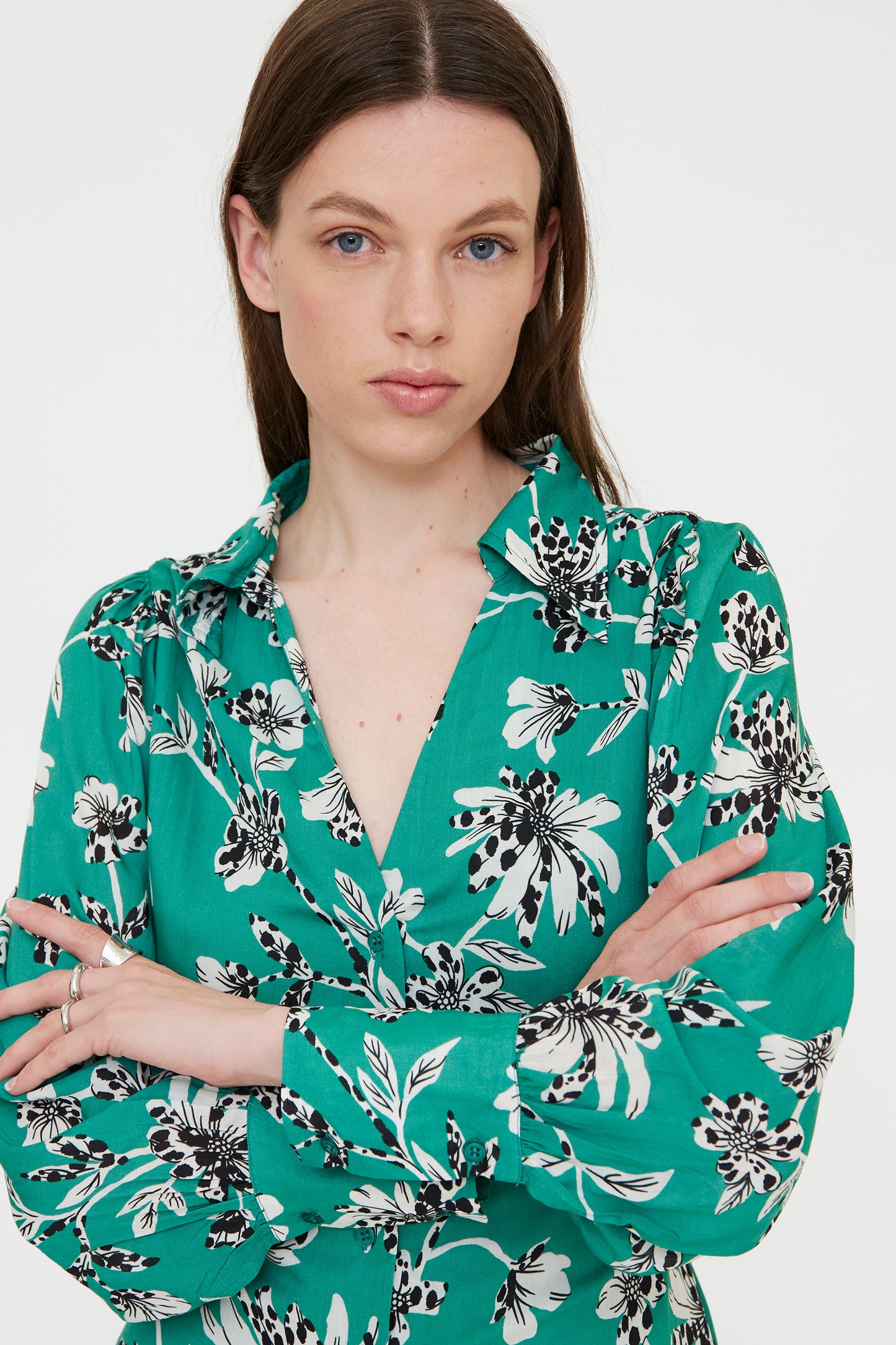 Vestido corto con estampado Gerbera