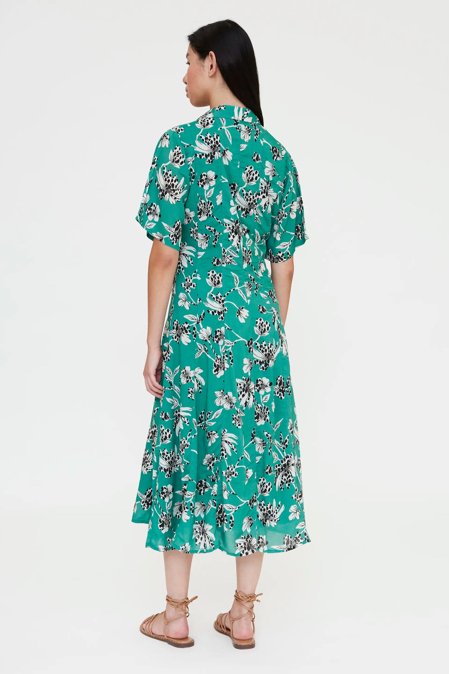 Vestido midi con estampado Gerbera