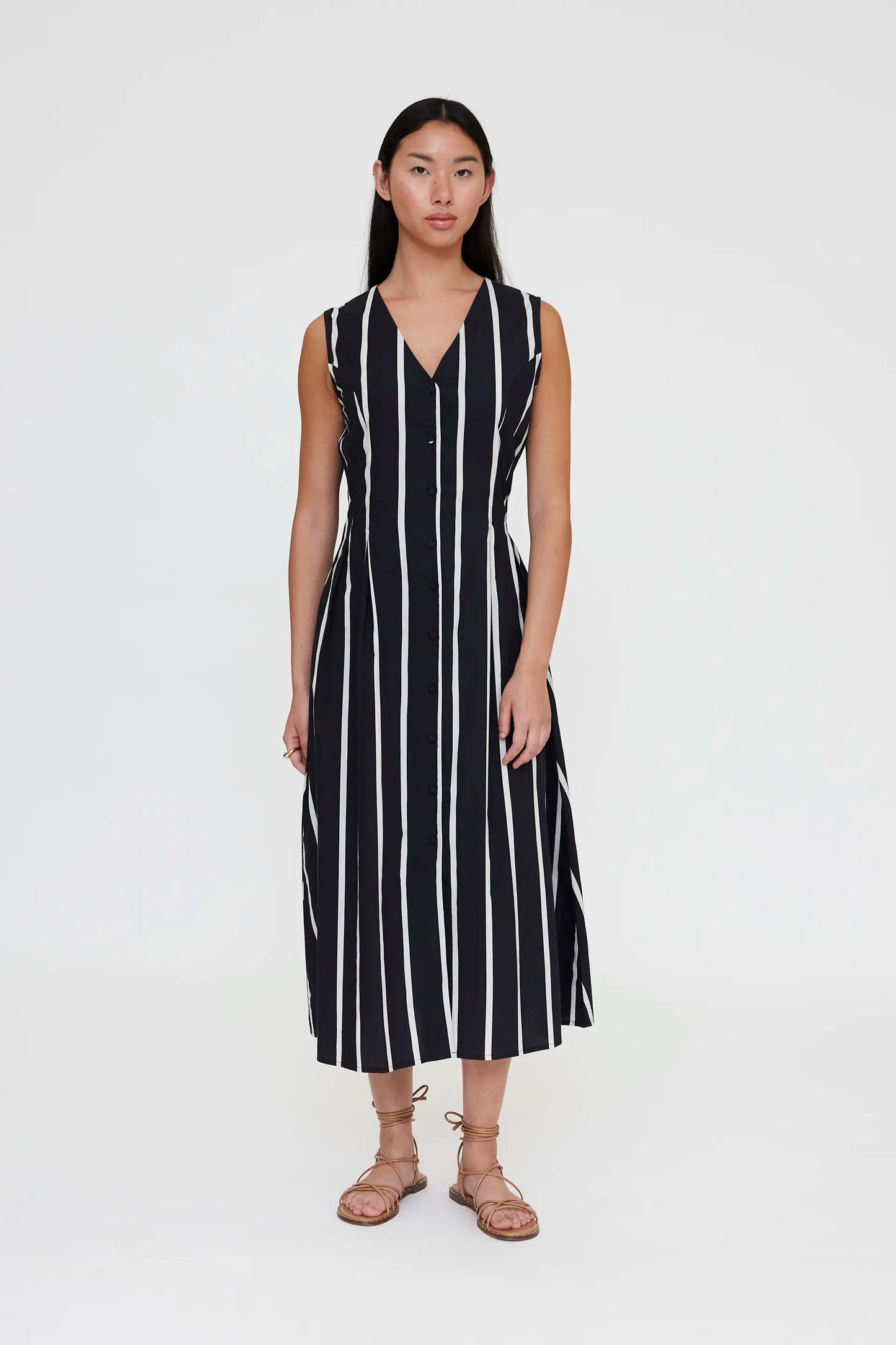 Grimaud Black Print Midi Dress