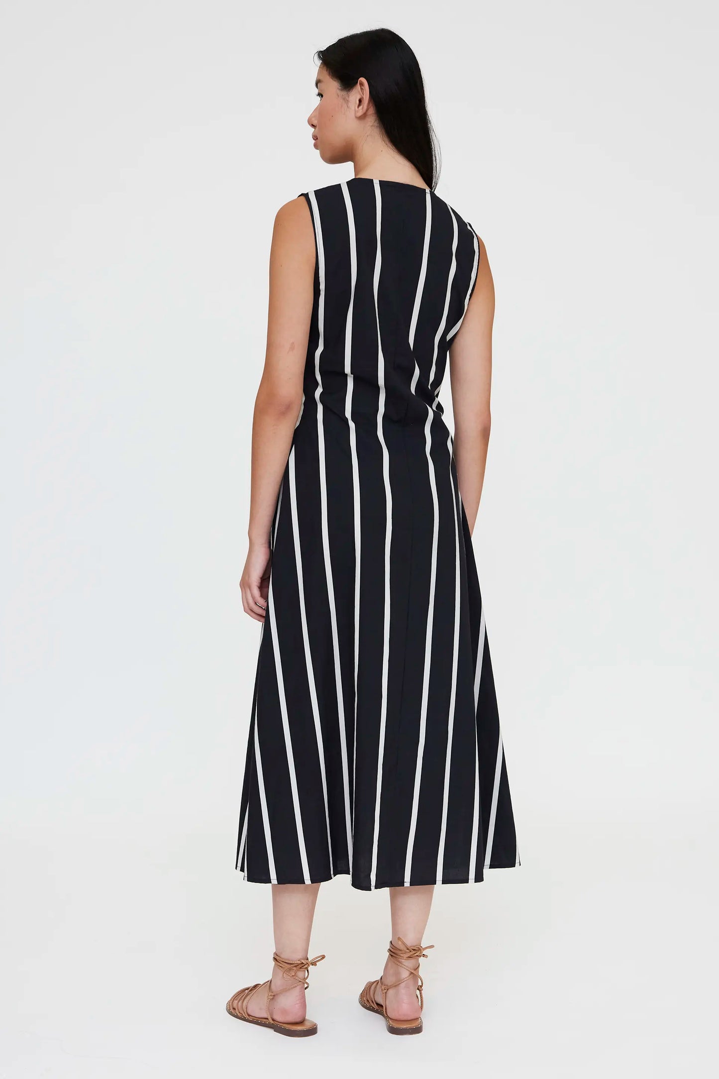Grimaud Black Print Midi Dress