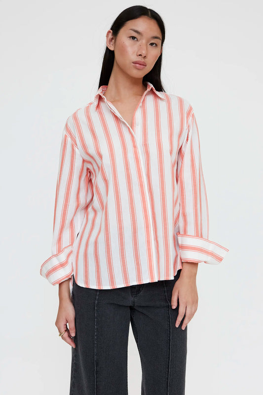 Shirt with Emberglow Stripes print