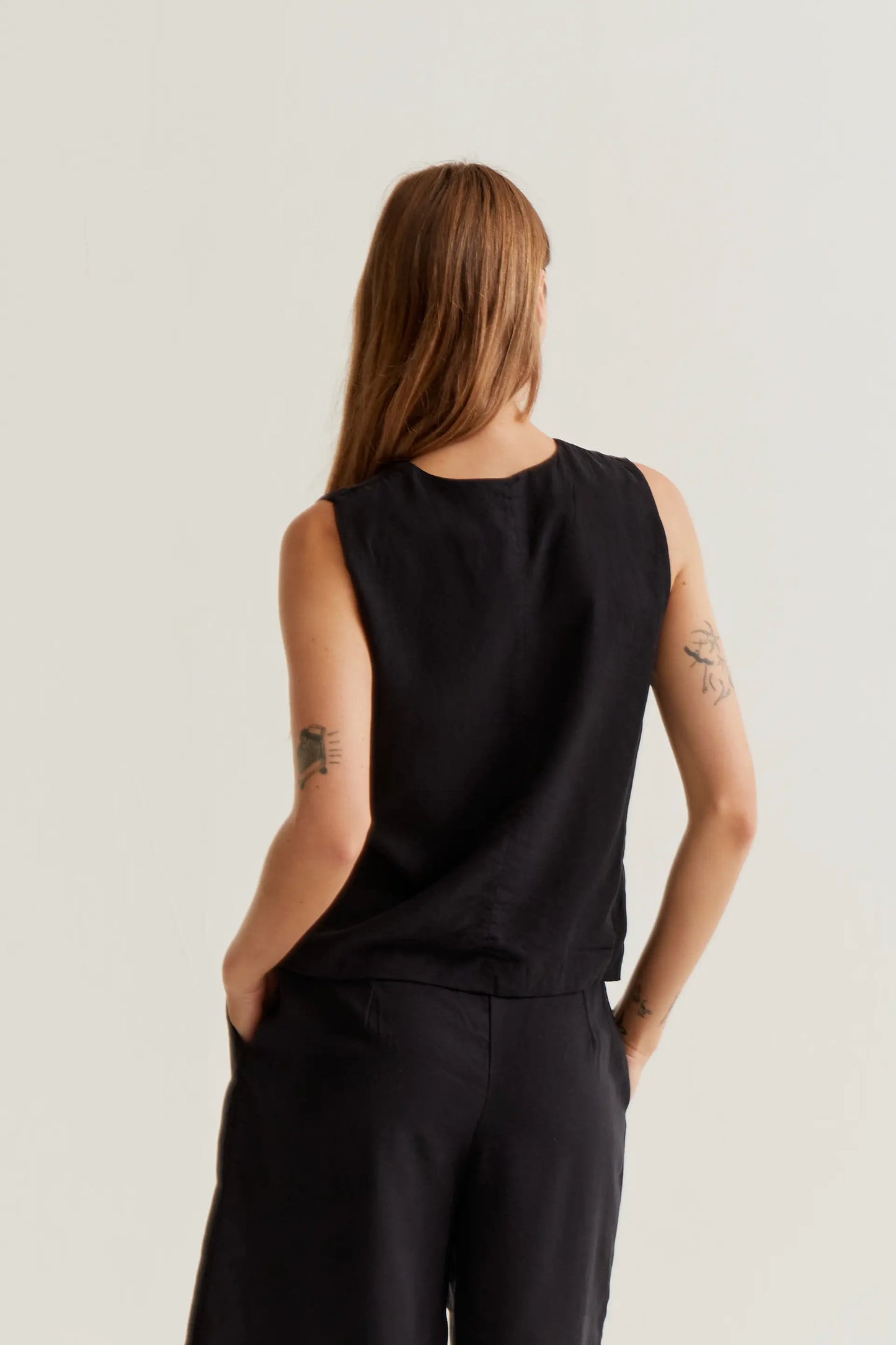Black V-neck vest