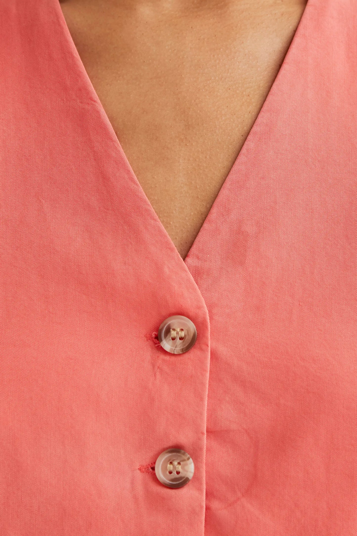 Coral V-neck vest