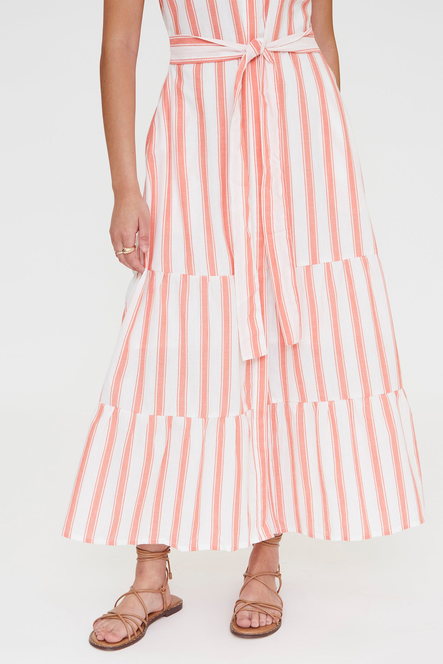 Emberglow Stripes print midi dress