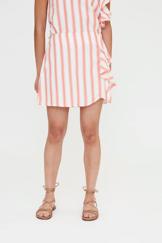 Short skirt with Emberglow Stripes print