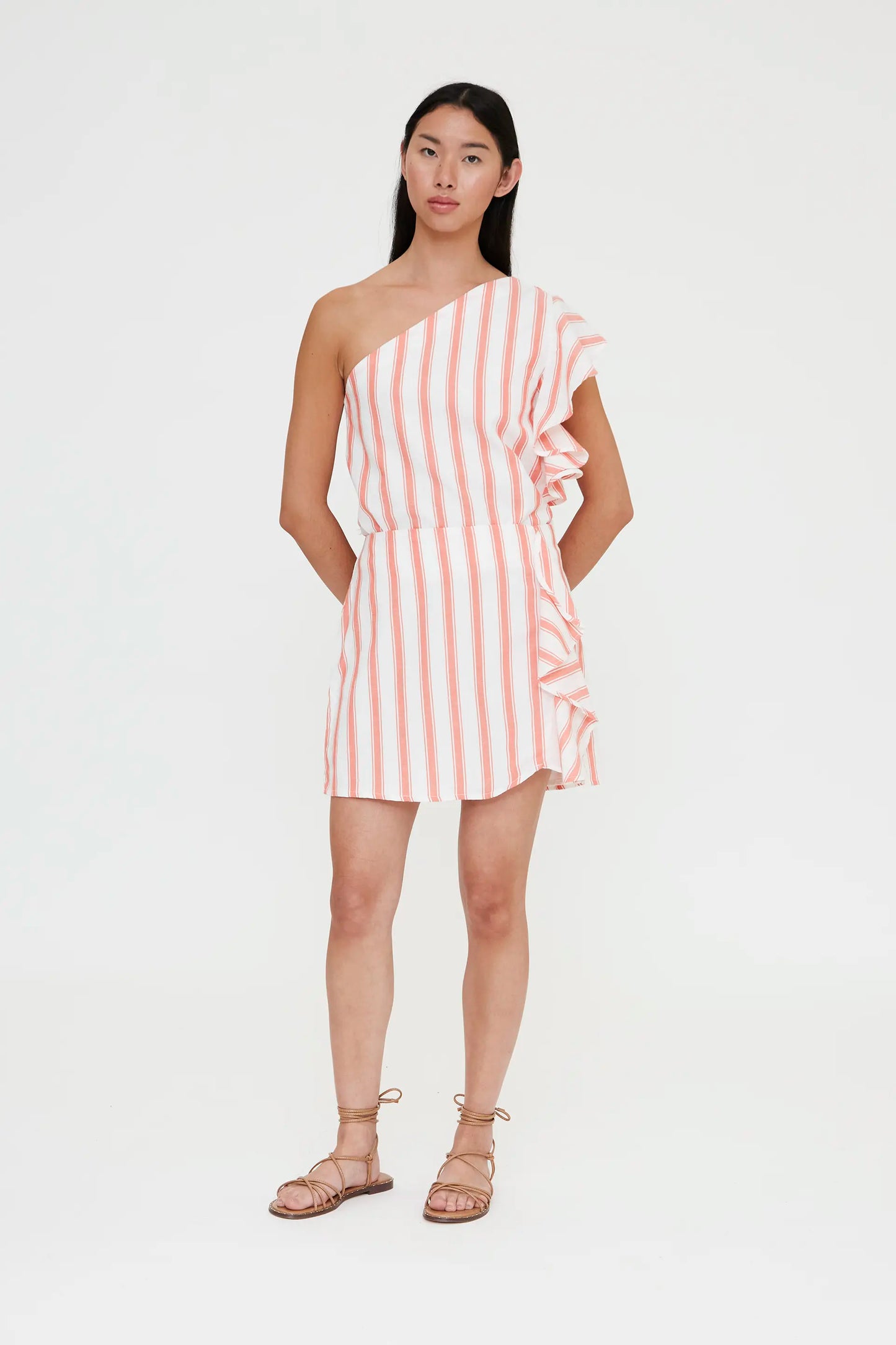 Short skirt with Emberglow Stripes print
