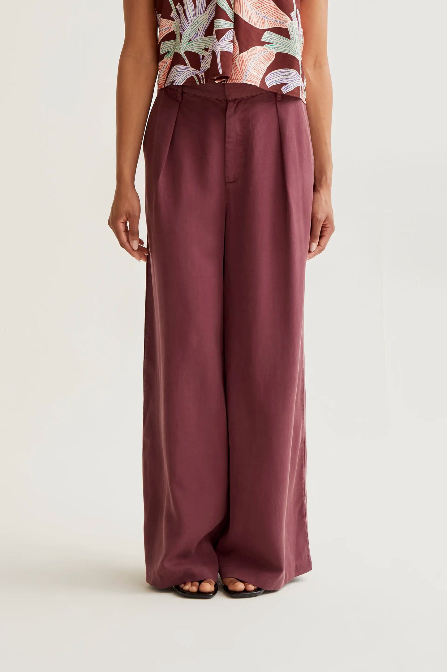 Brown wide leg trousers