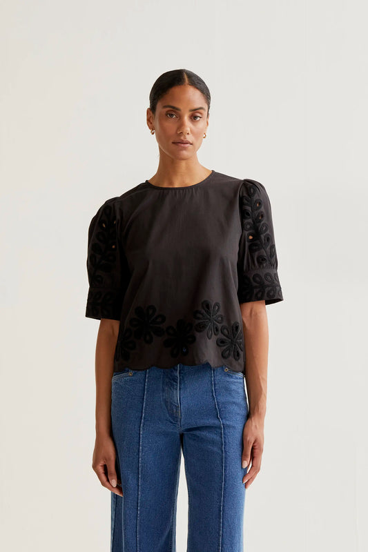 Top 100% cotton black