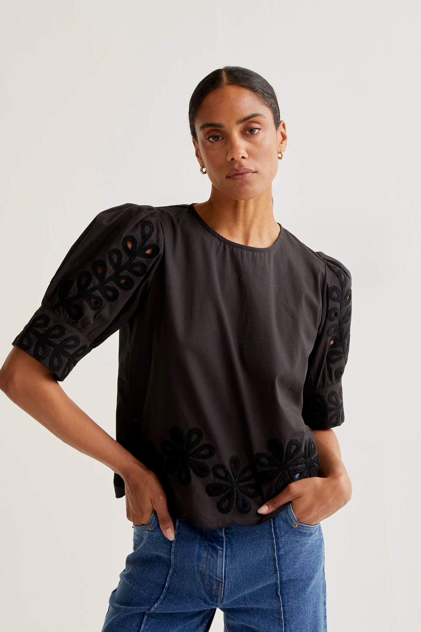 Top 100% cotton black