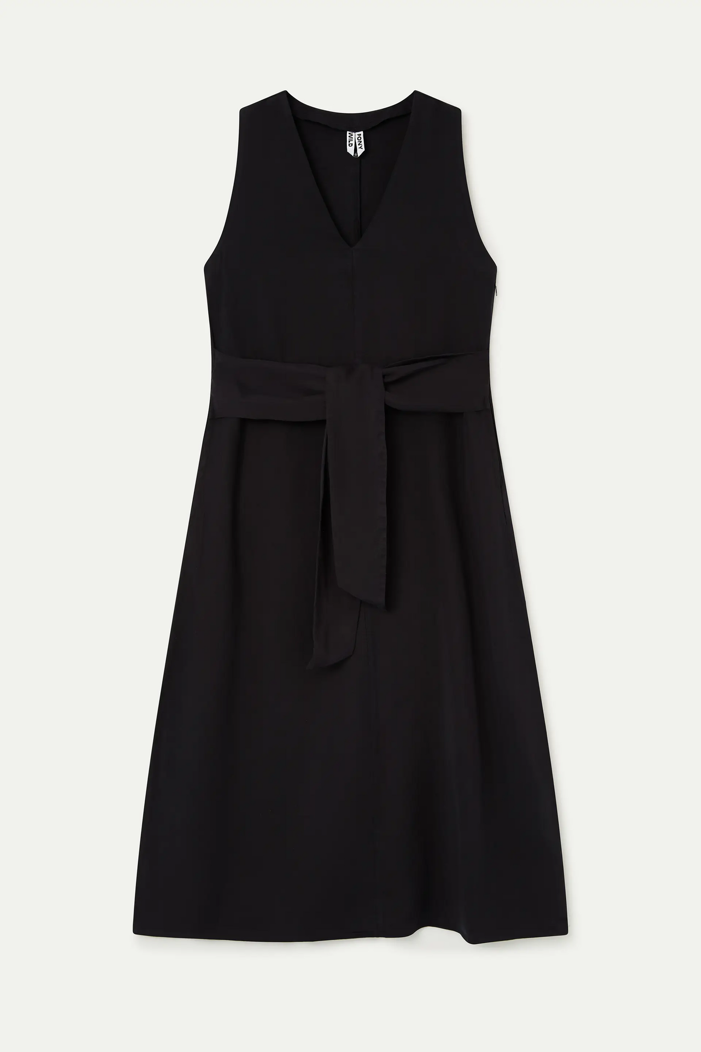 black flowy midi dress
