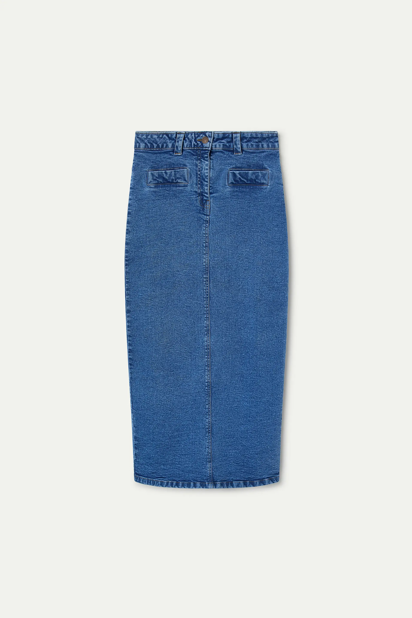 Falda midi vaquero azul