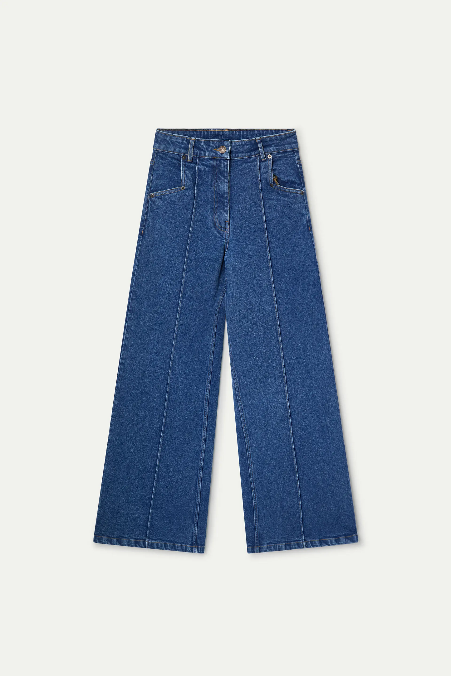 Pantalón vaquero wide leg azul