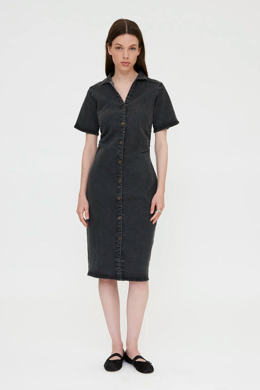 Vestido midi vaquero negro