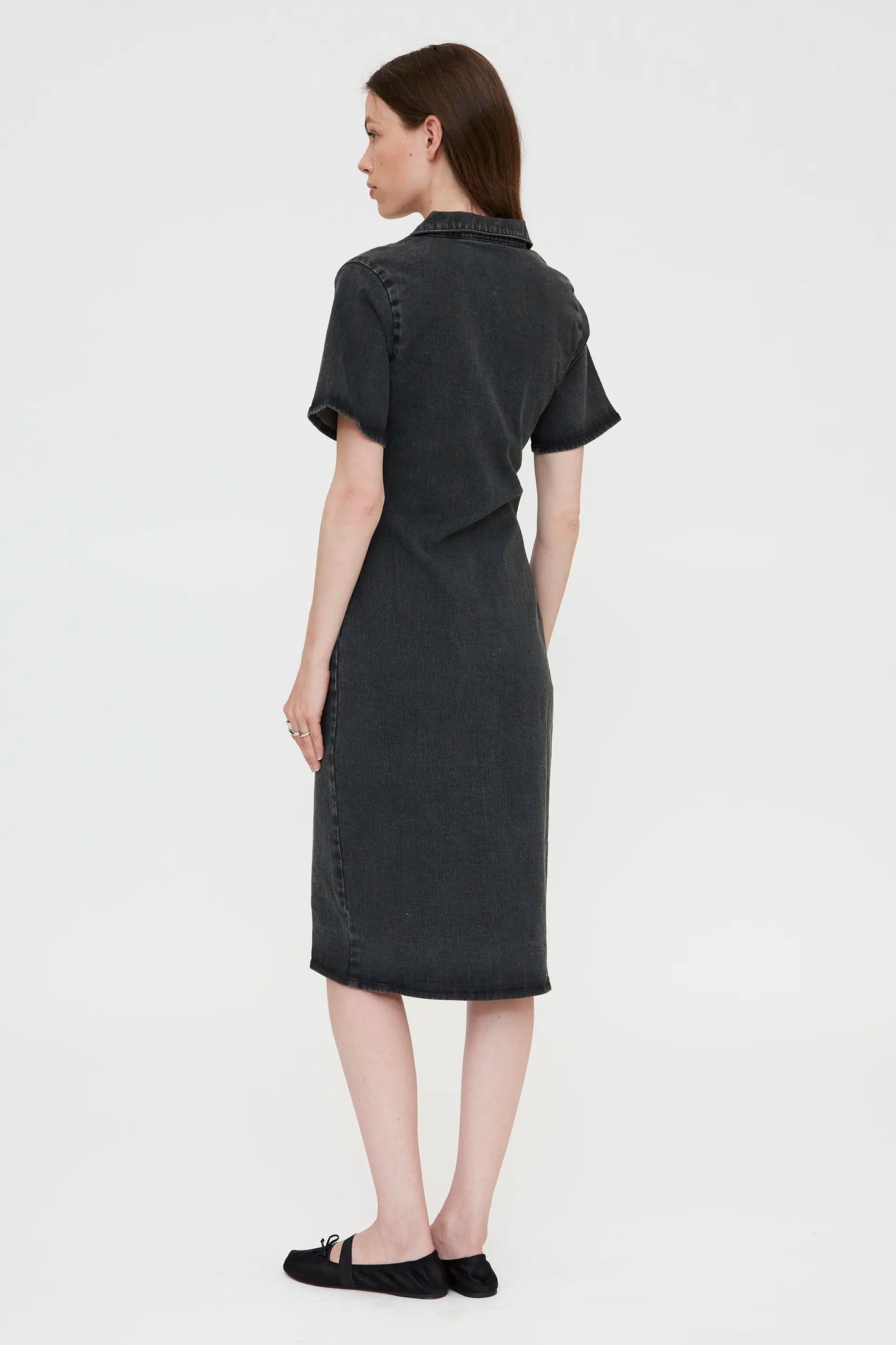 Vestido midi vaquero negro