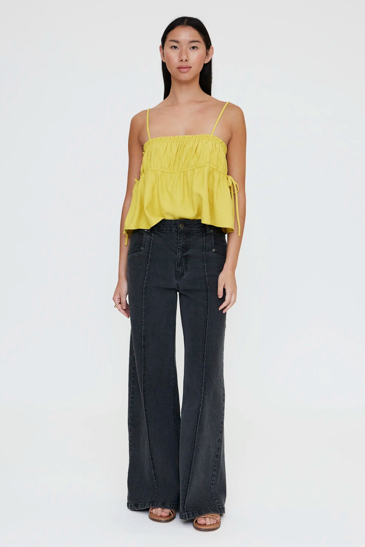 Pantalón vaquero wide leg negro