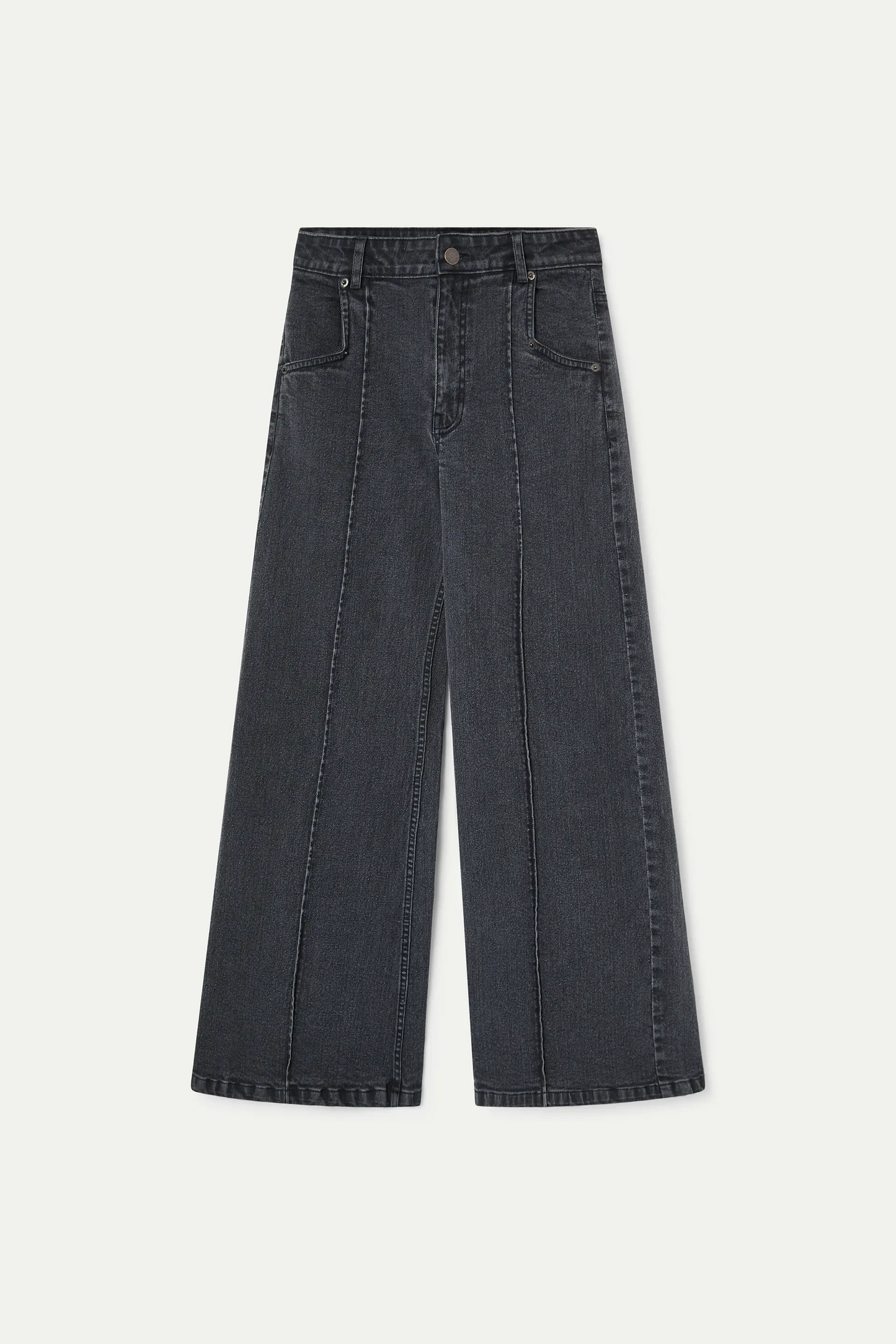 Pantalón vaquero wide leg negro