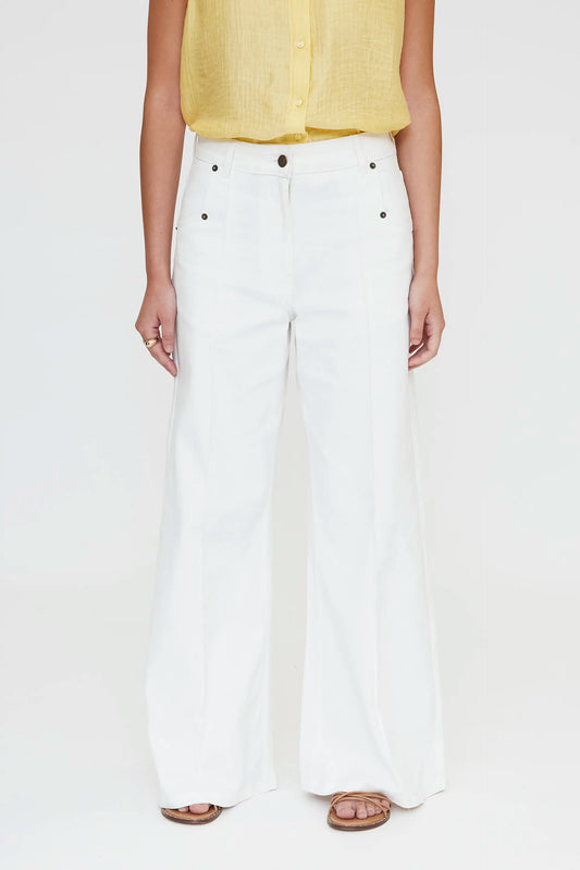 White wide leg jeans