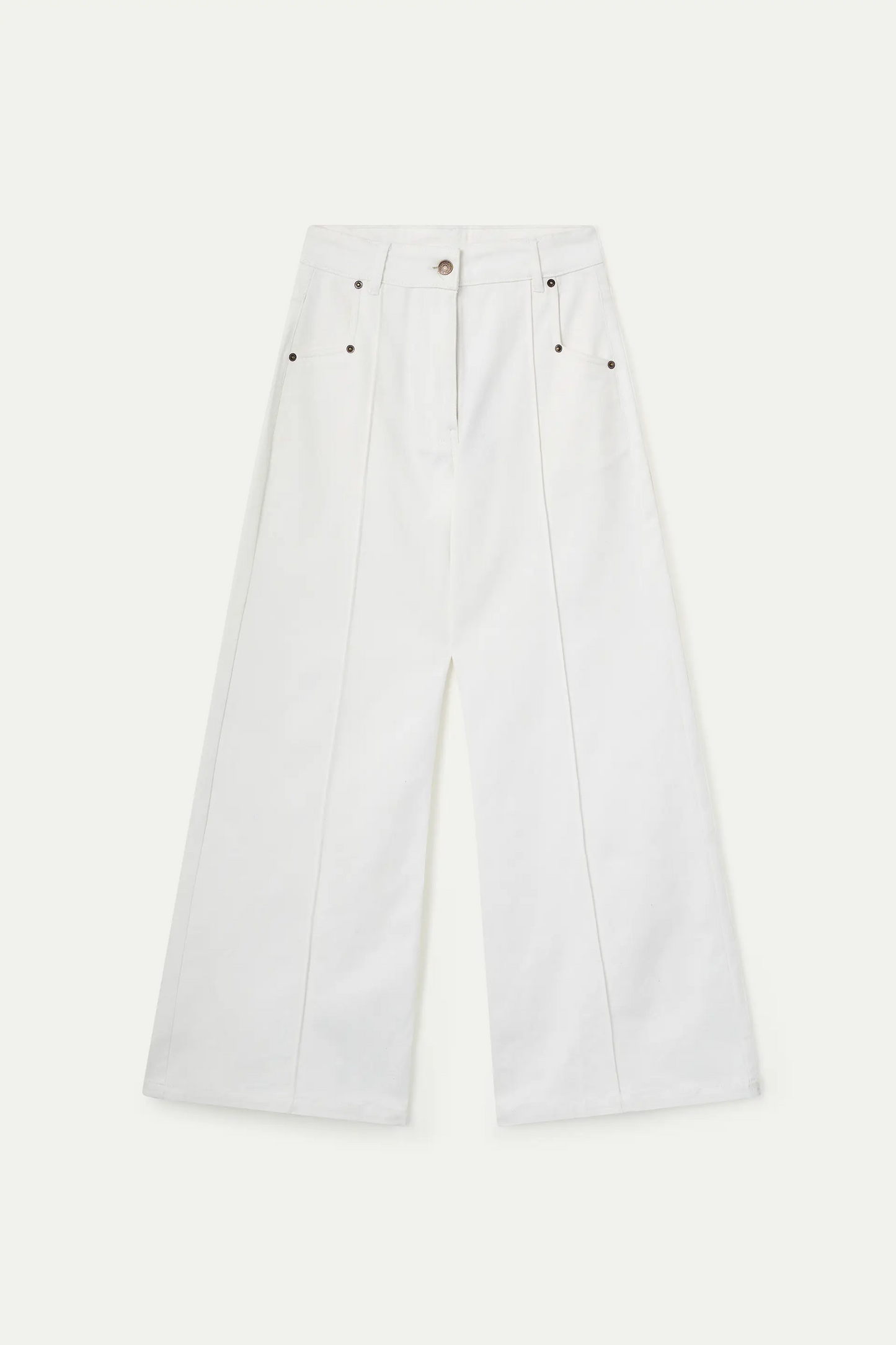 Pantalón vaquero wide leg blanco