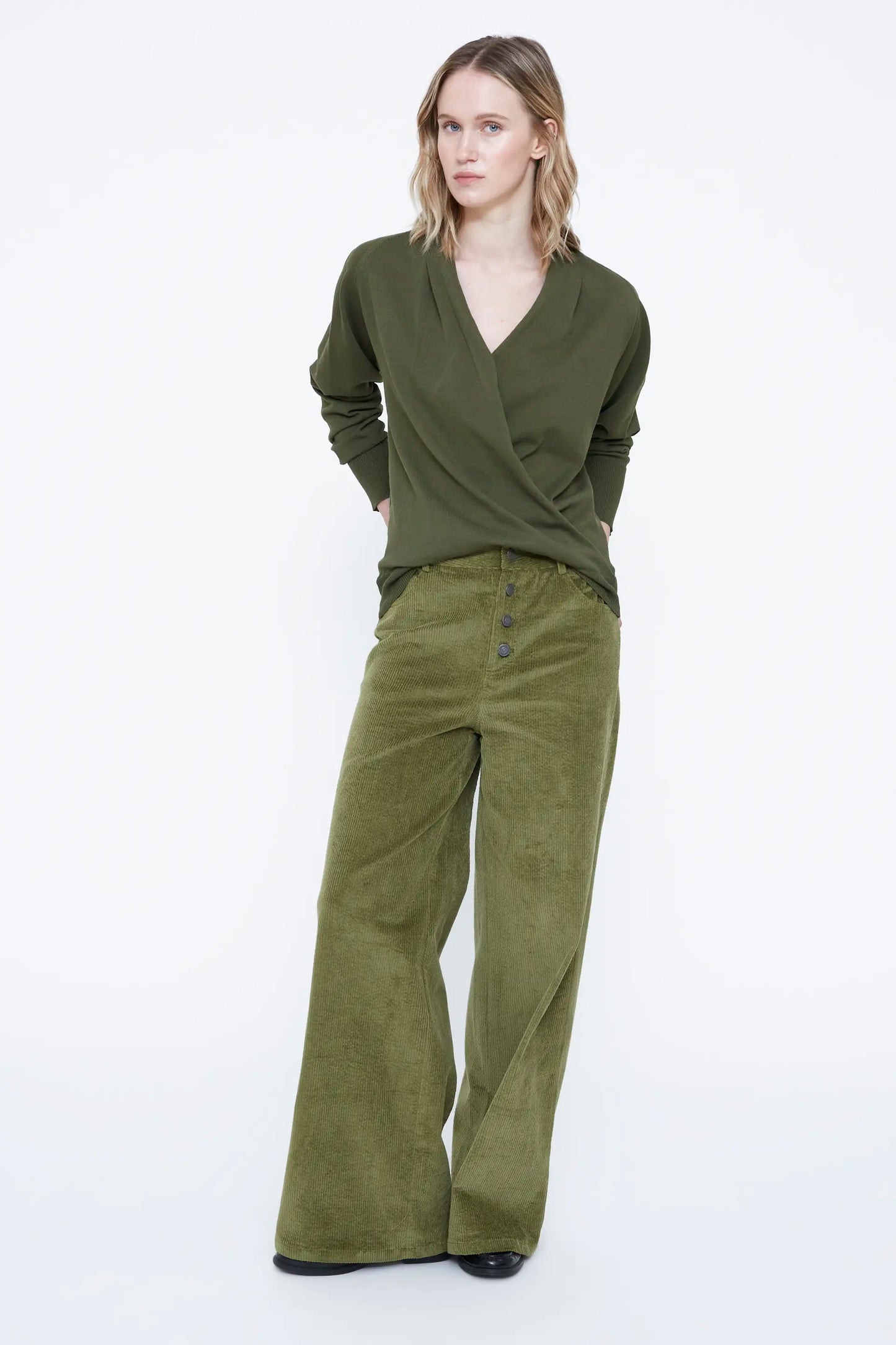 Jersey cruzado verde oliva