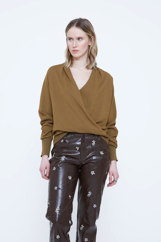 Jersey cruzado verde ocre