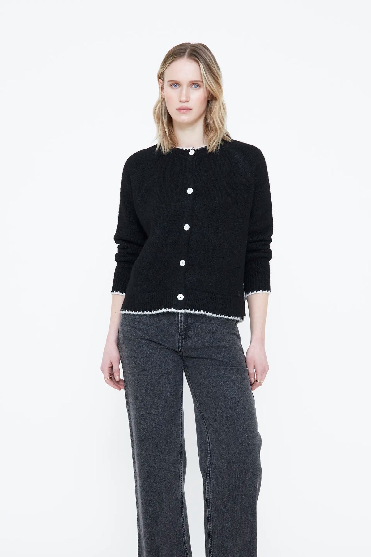 Black knit cardigan