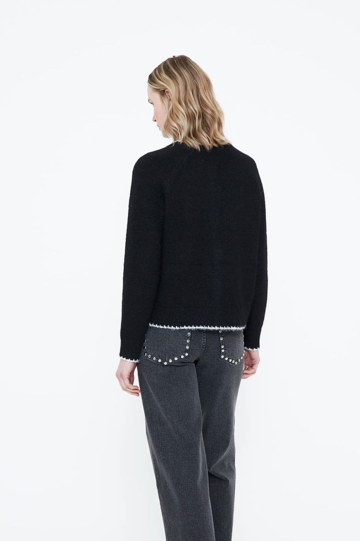 Black knit cardigan