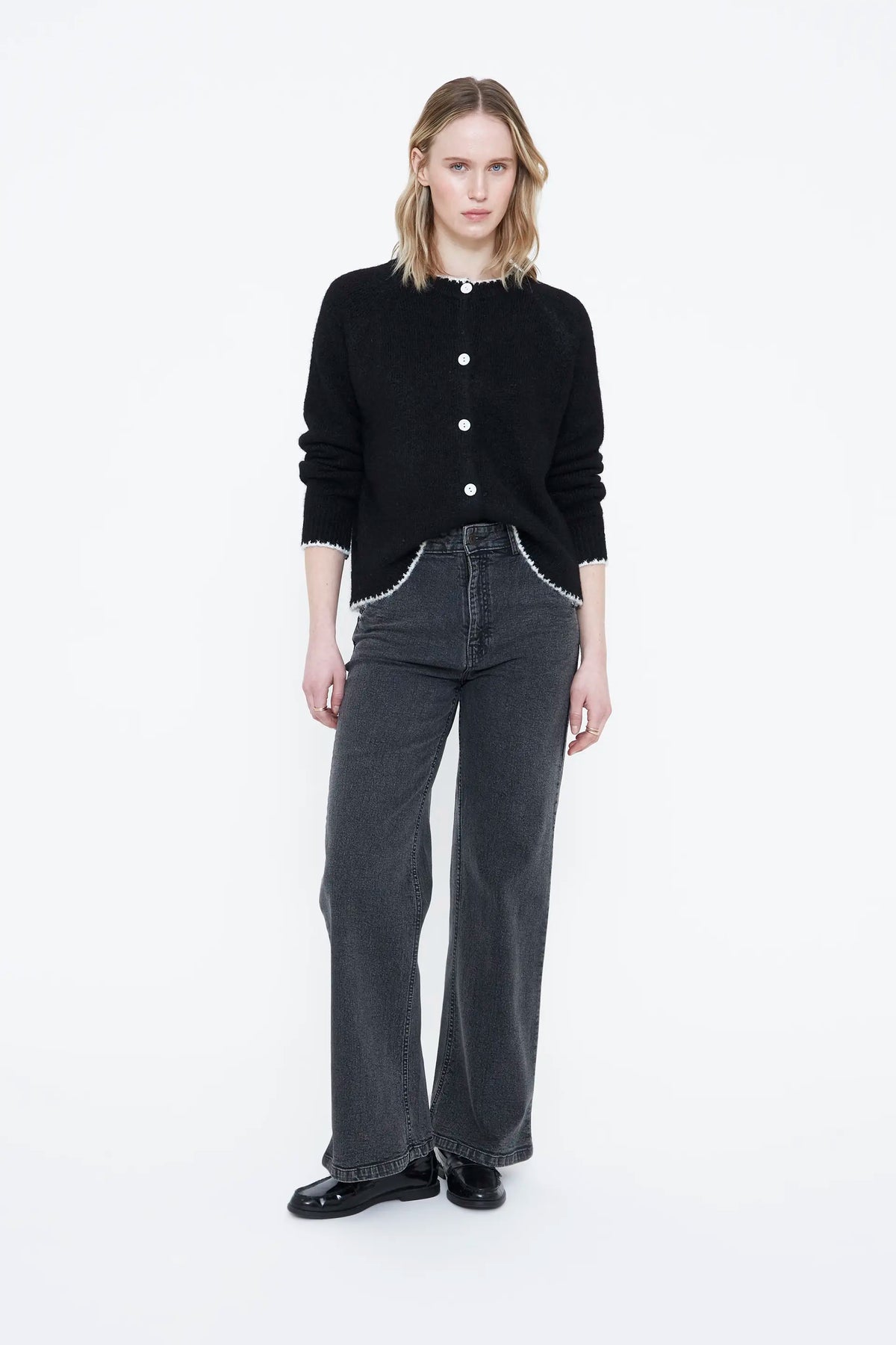 Black knit cardigan