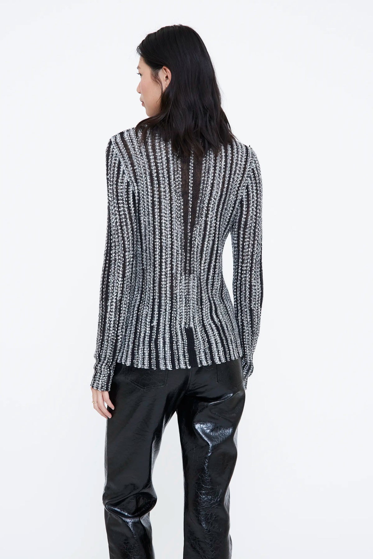 Black knit jersey with silver