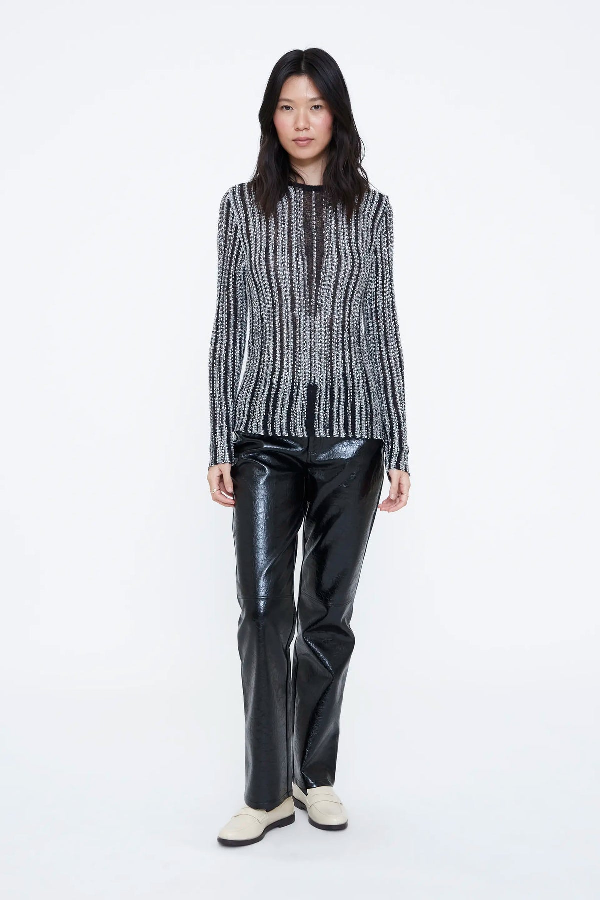 Black knit jersey with silver