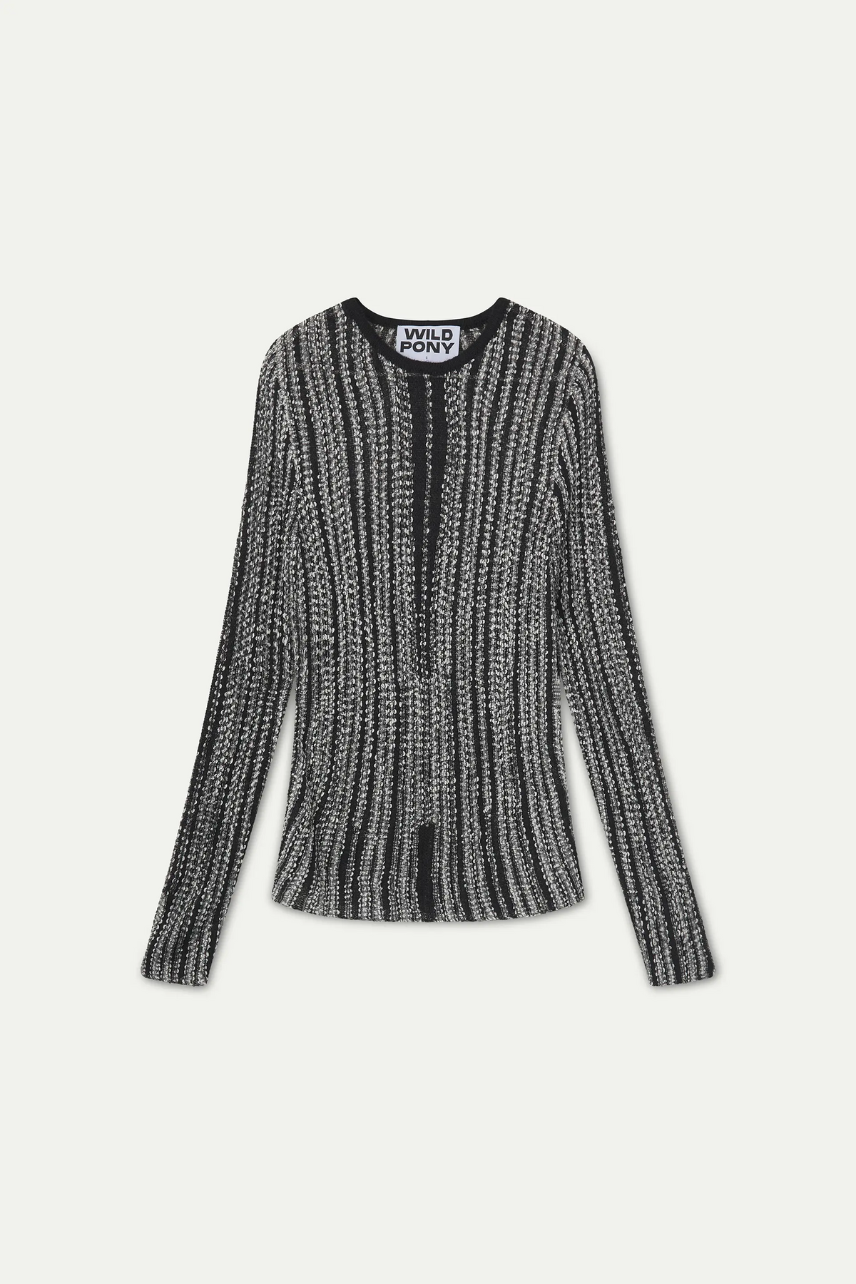 Black knit jersey with silver