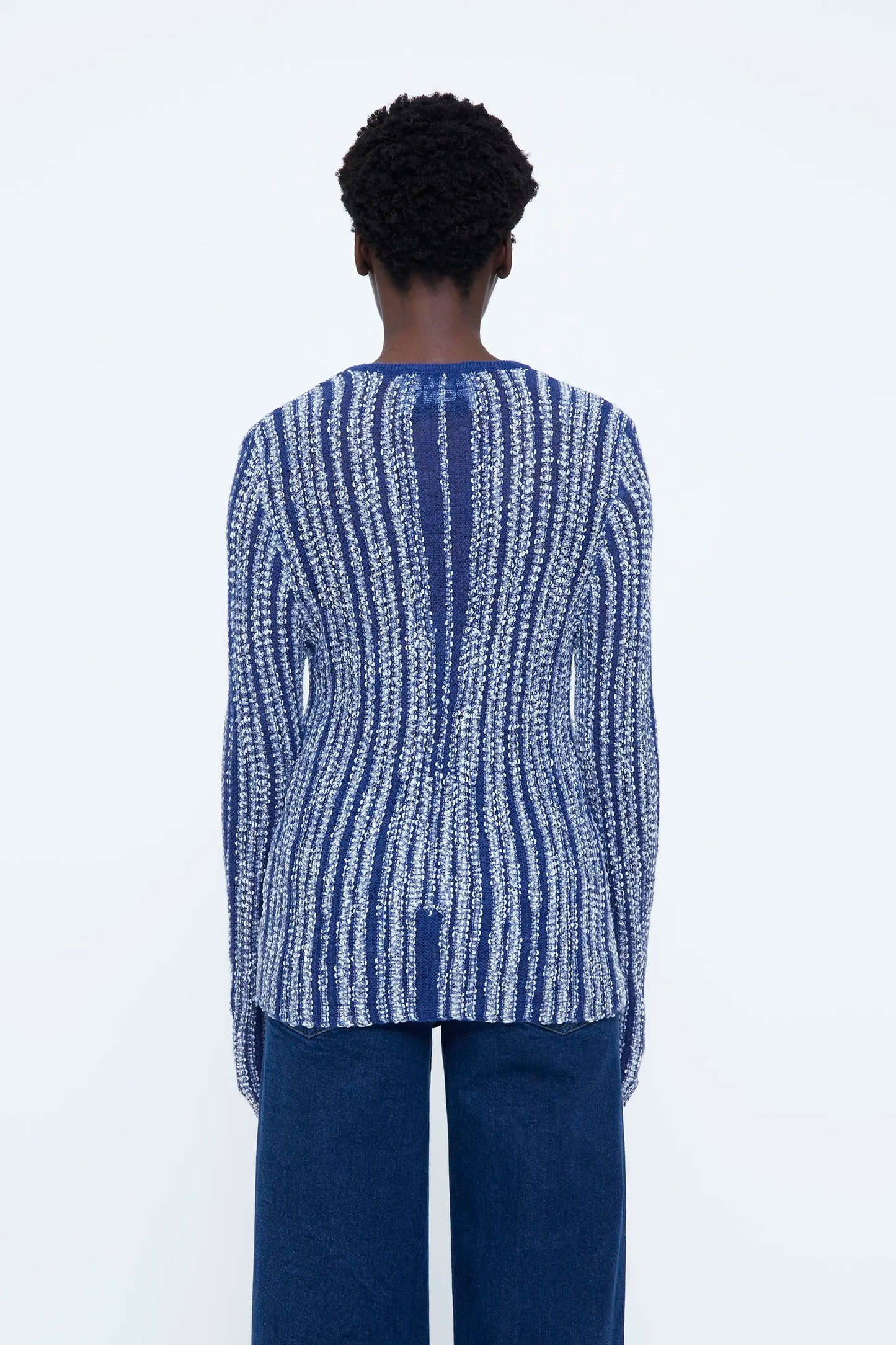 Jersey punto azul con plateado