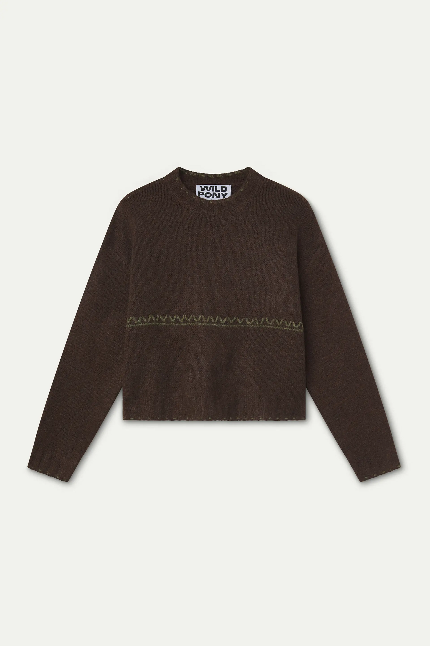 Jersey marrón con detalles bordados