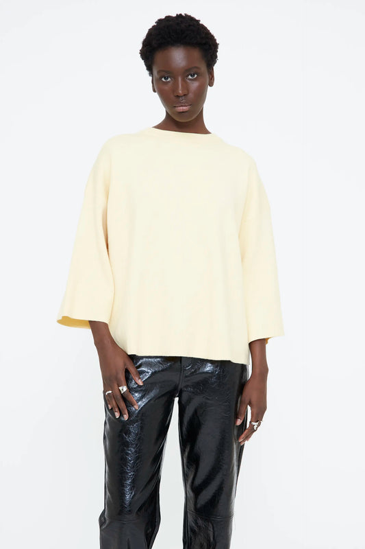 Light yellow basic jersey