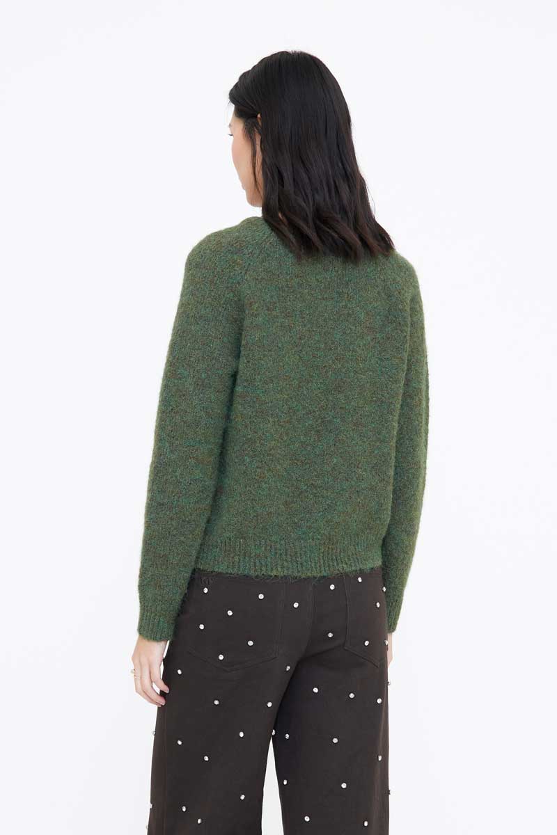 Jersey mezcla lana verde oscuro
