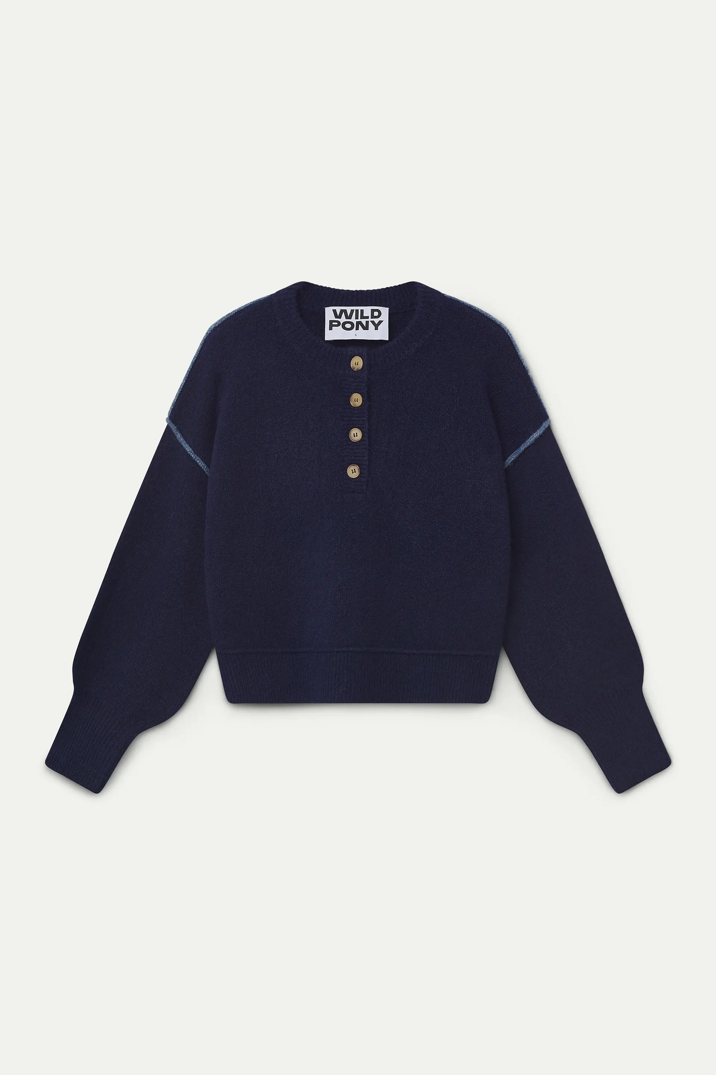 Navy blue wool blend sweater