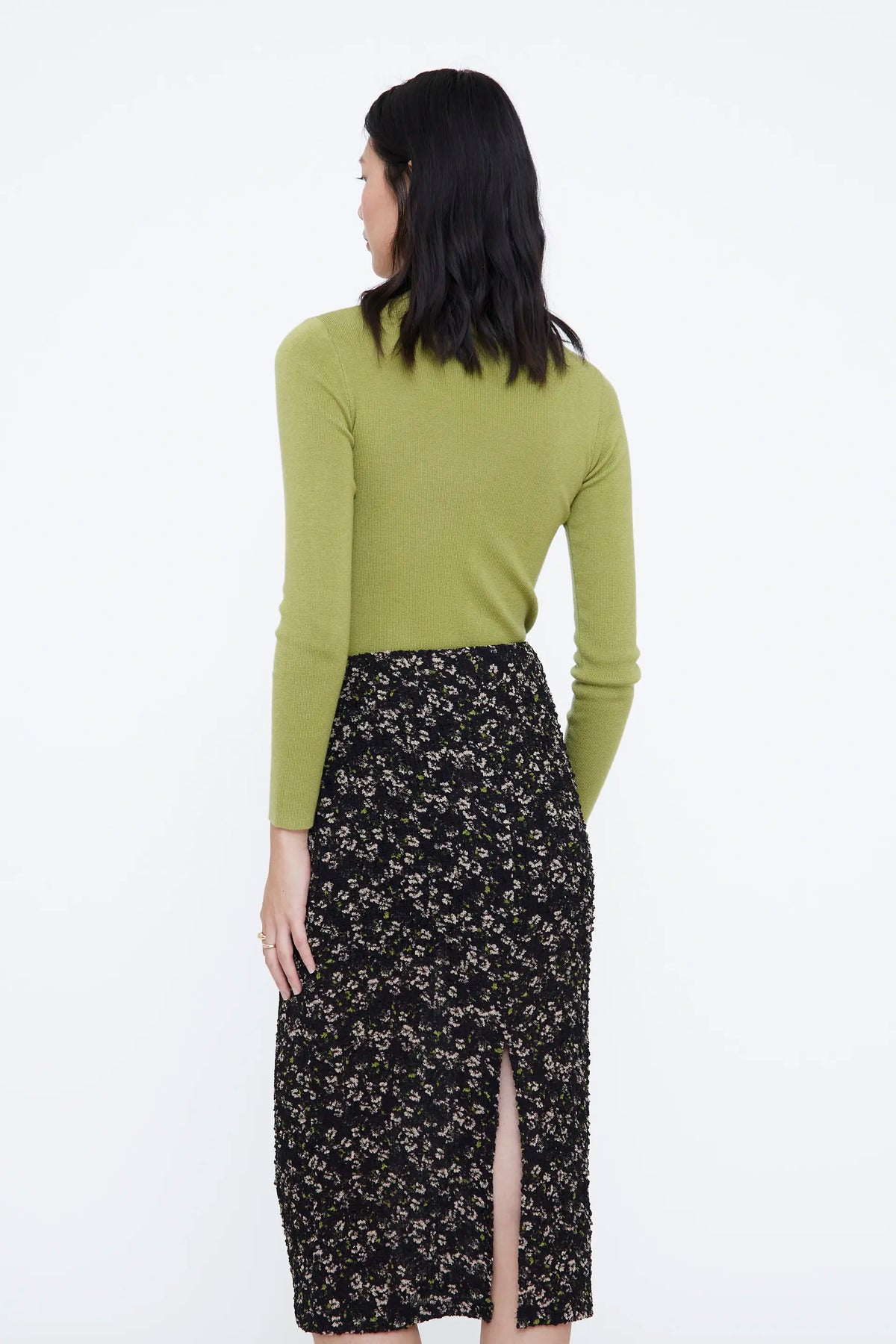 Top cuello alto verde