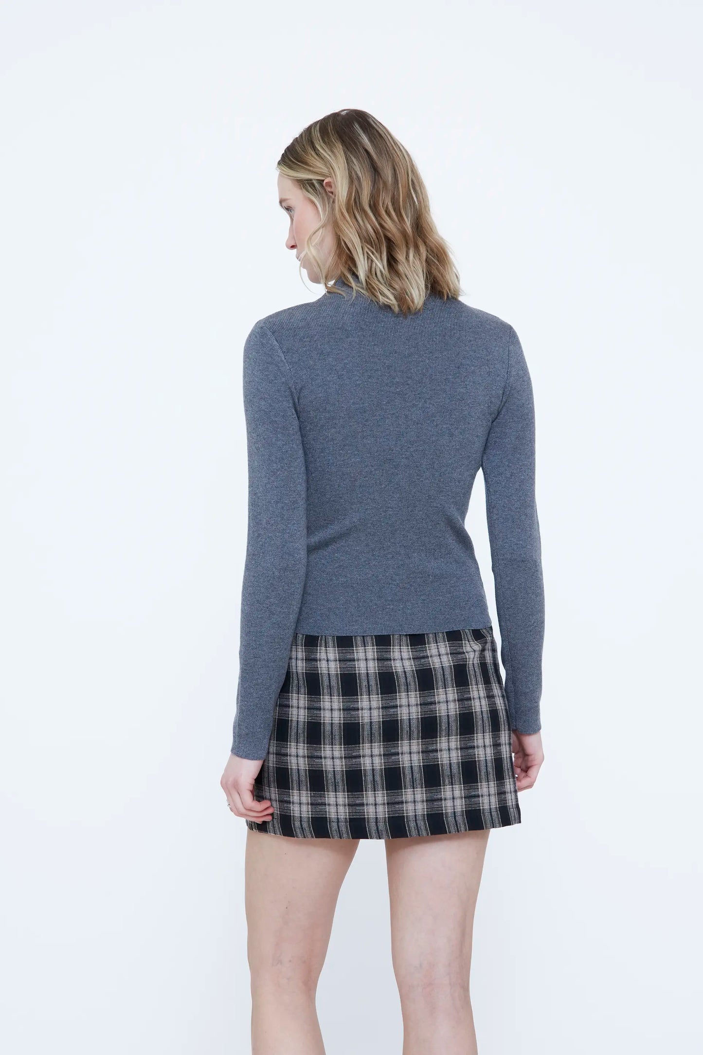 Grey turtleneck top