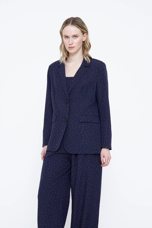 Blazer azul marino con apliques