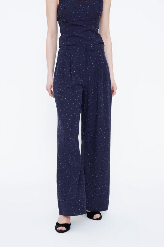 Pantalón azul marino con apliques
